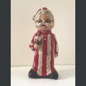 Vintage Ceramic Santa in Pajamas – Handmade 7" Holiday Figurine